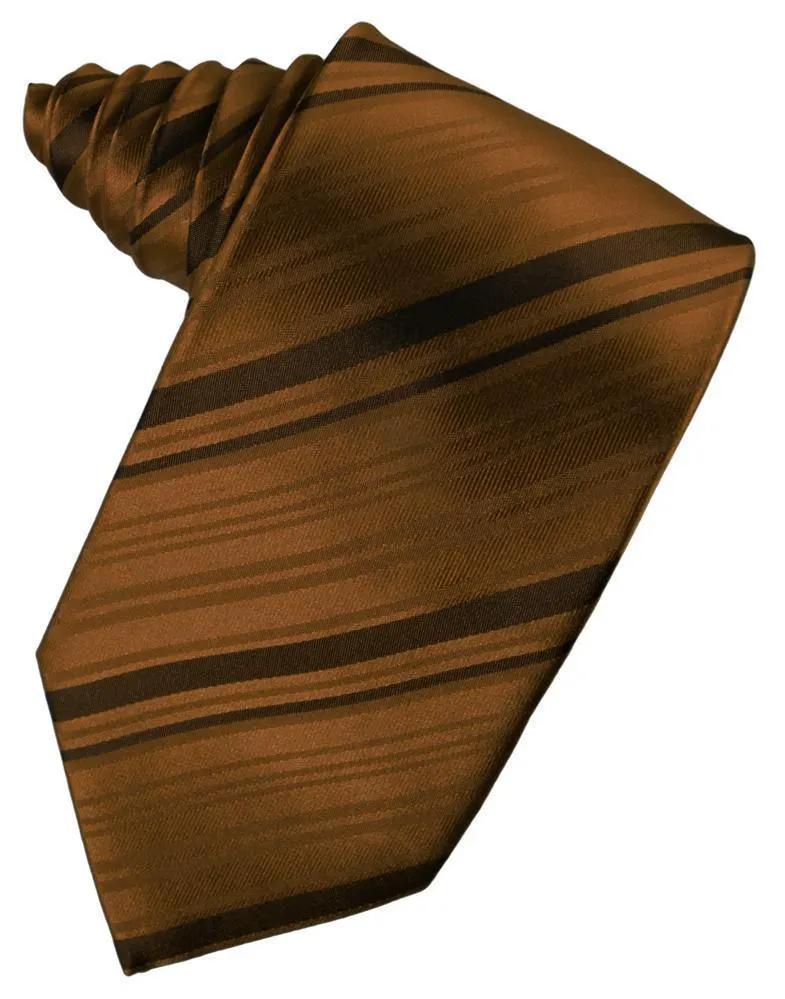 Striped Satin Necktie Self Tie by Tux-USA