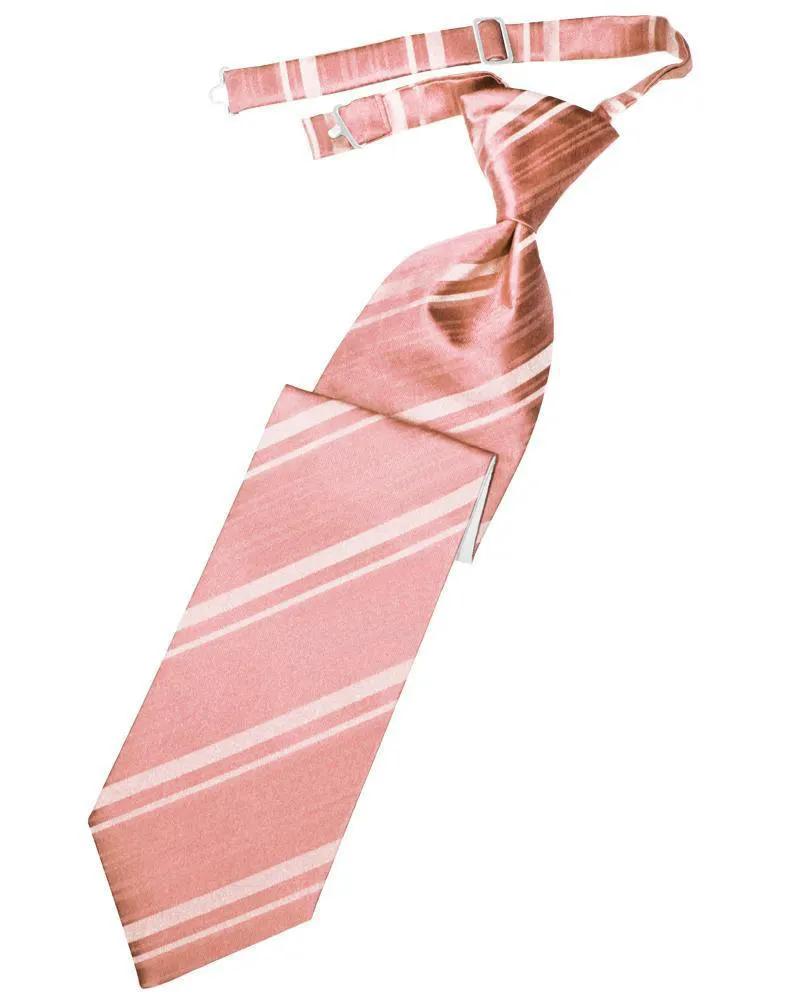 Striped Satin Necktie Pre-Tie by Tux-USA