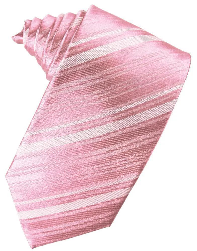 Striped Satin Necktie Self Tie by Tux-USA