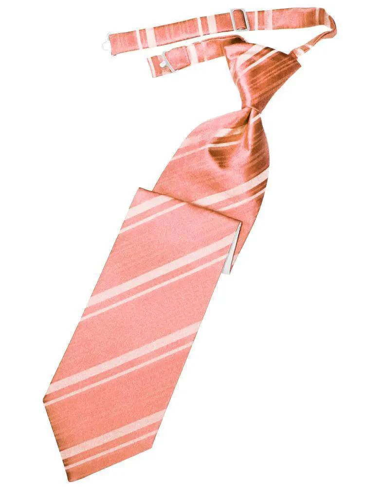 Striped Satin Necktie Pre-Tie by Tux-USA