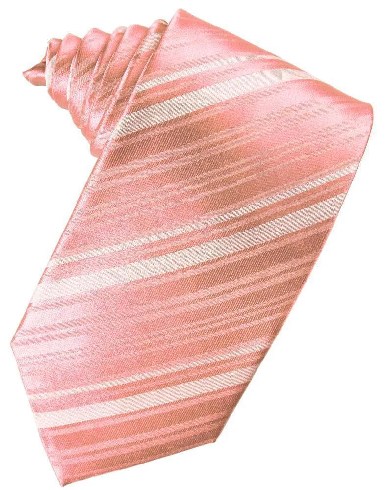 Striped Satin Necktie Self Tie by Tux-USA
