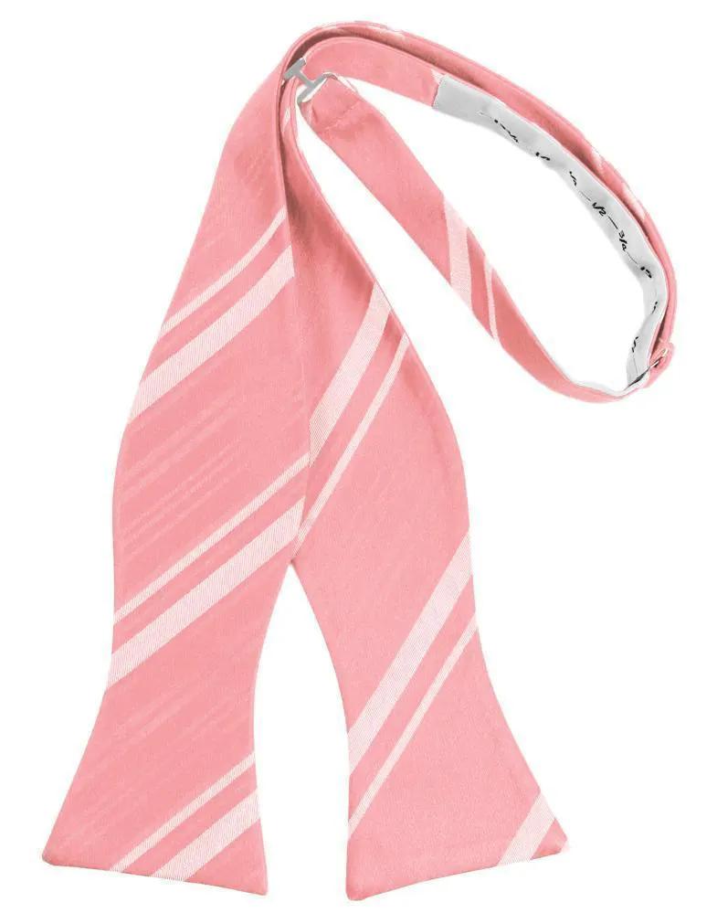 Striped Satin Bow Tie Self Tie by Tux-USA