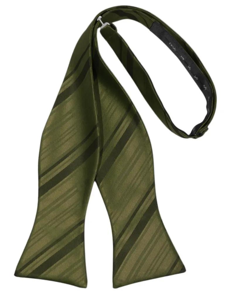 Striped Satin Bow Tie Self Tie by Tux-USA