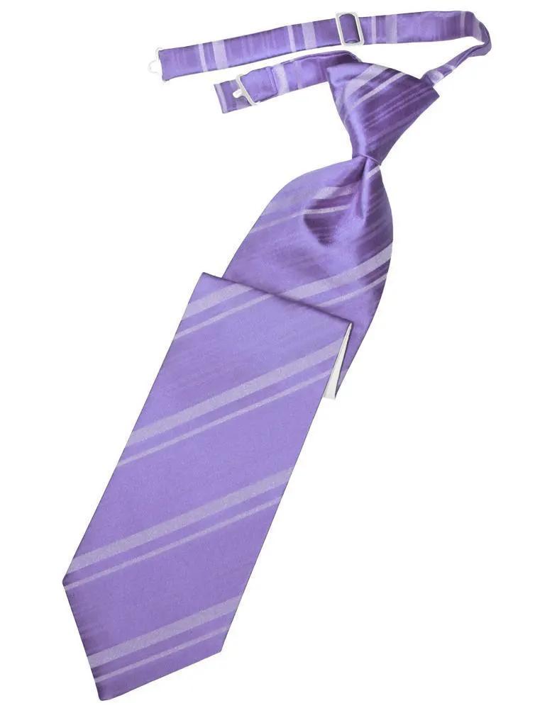 Striped Satin Necktie Pre-Tie by Tux-USA