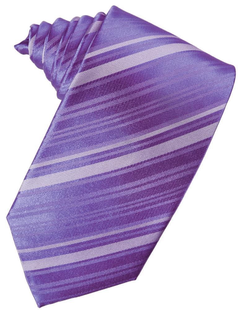 Striped Satin Necktie Self Tie by Tux-USA