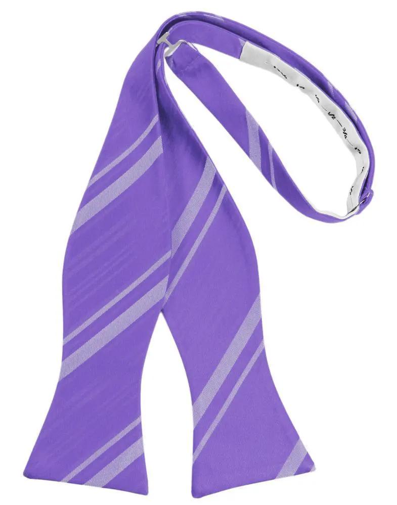 Striped Satin Bow Tie Self Tie by Tux-USA