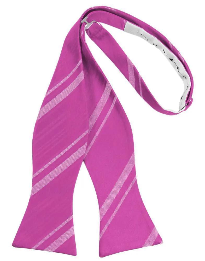 Striped Satin Bow Tie Self Tie by Tux-USA