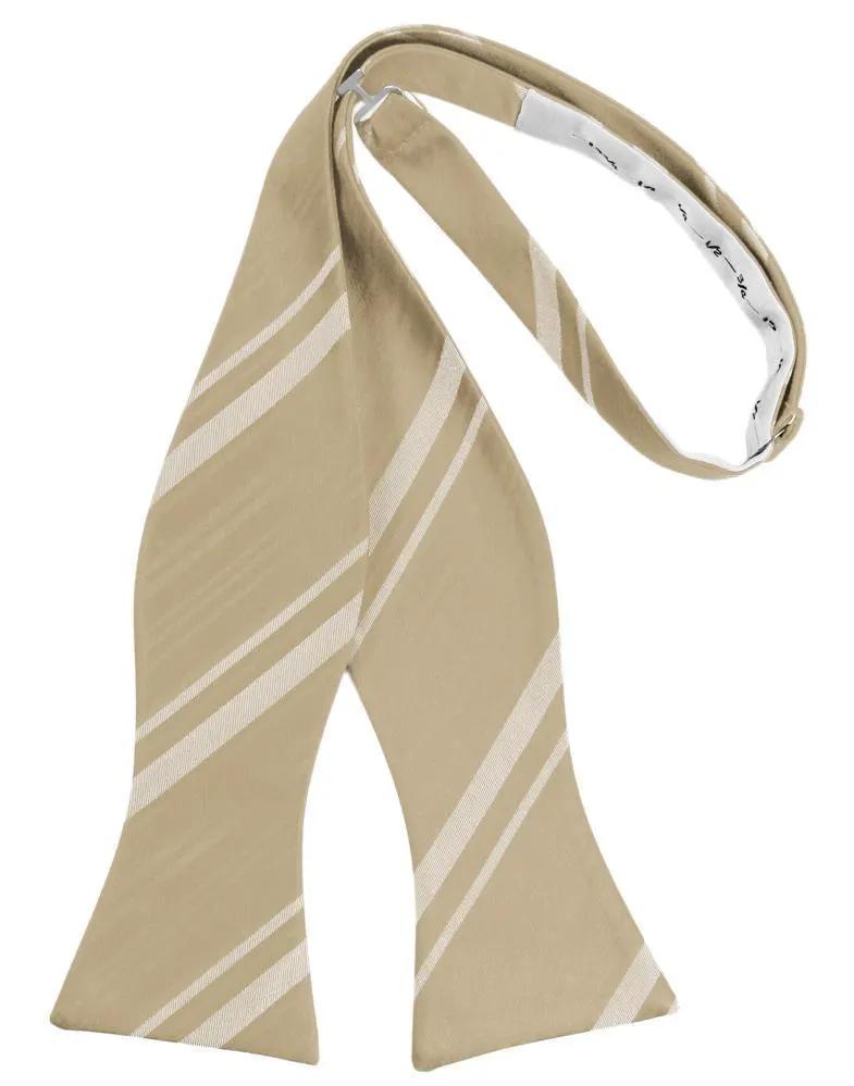 Striped Satin Bow Tie Self Tie by Tux-USA