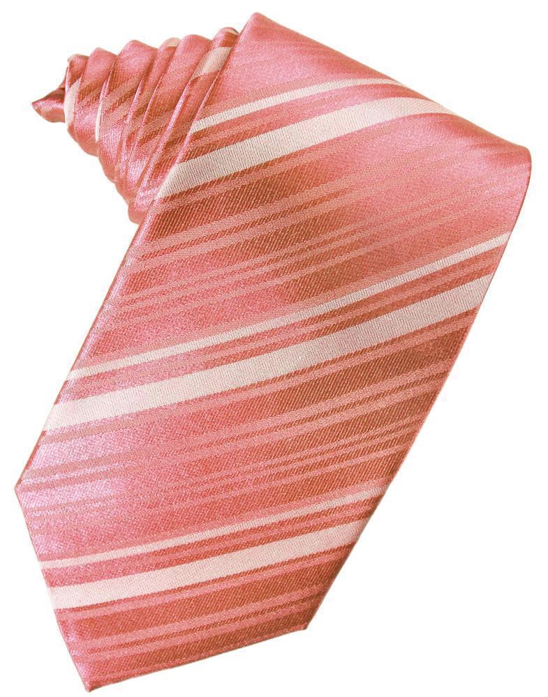 Striped Satin Necktie Self Tie by Tux-USA