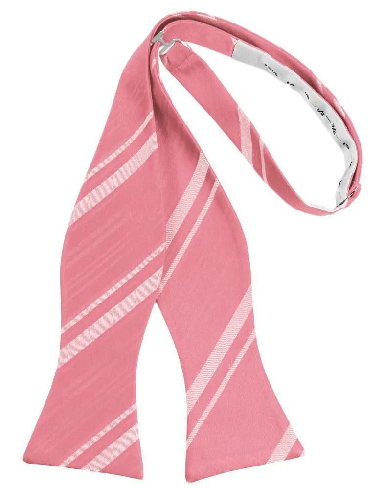 Striped Satin Bow Tie Self Tie by Tux-USA