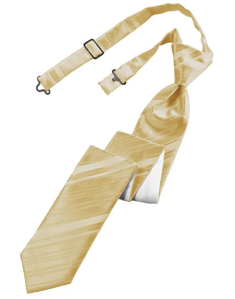 Striped Satin Skinny Necktie Pre-Tie by Tux-USA