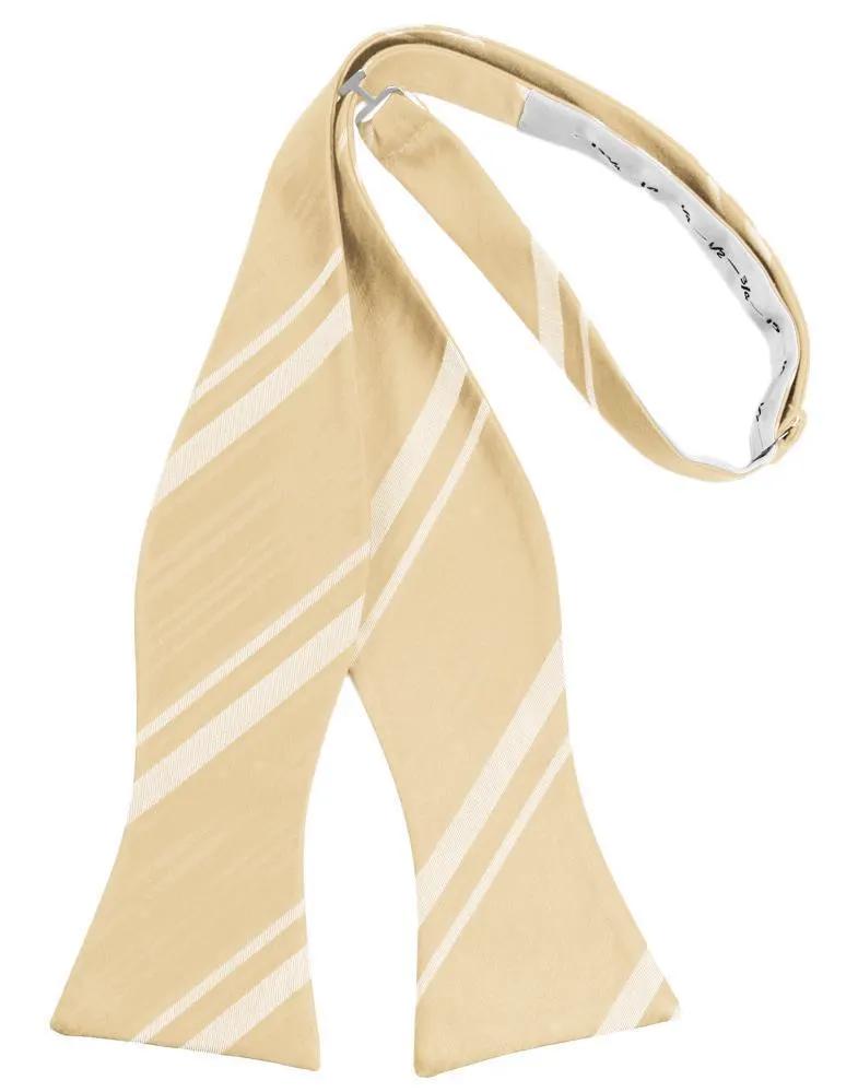 Striped Satin Bow Tie Self Tie by Tux-USA