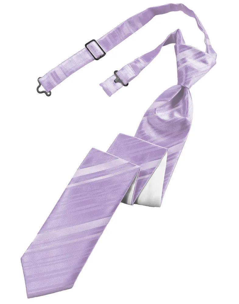 Striped Satin Skinny Necktie Pre-Tie by Tux-USA