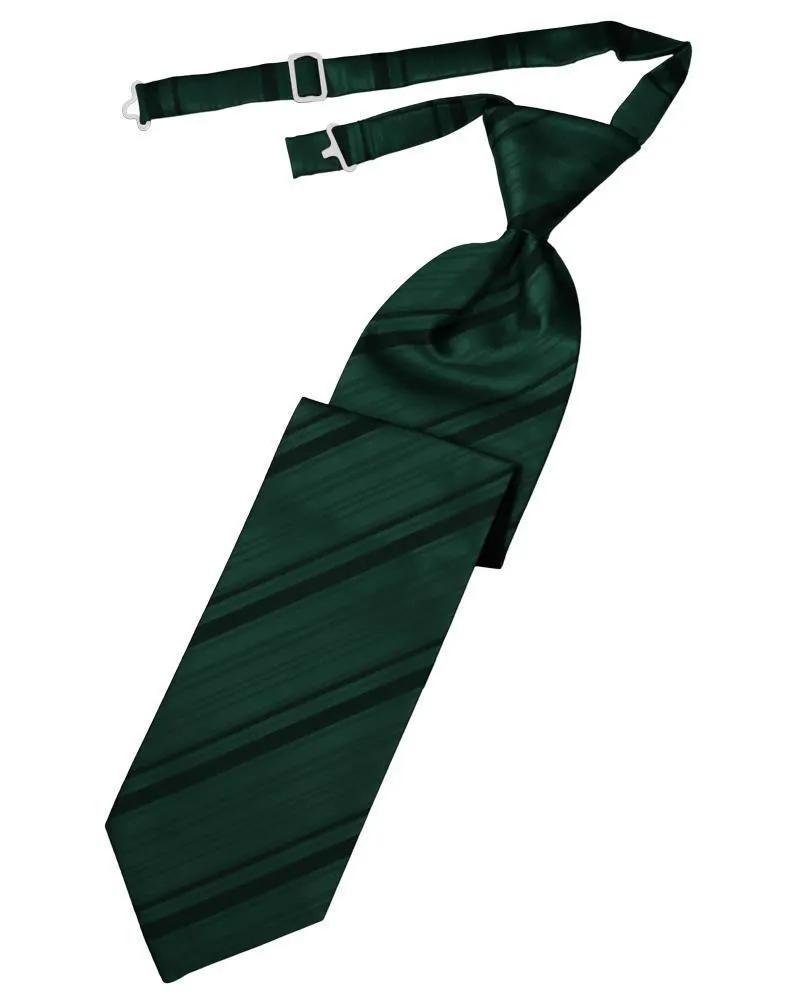Striped Satin Necktie Pre-Tie by Tux-USA