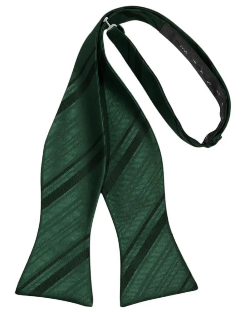 Striped Satin Bow Tie Self Tie by Tux-USA