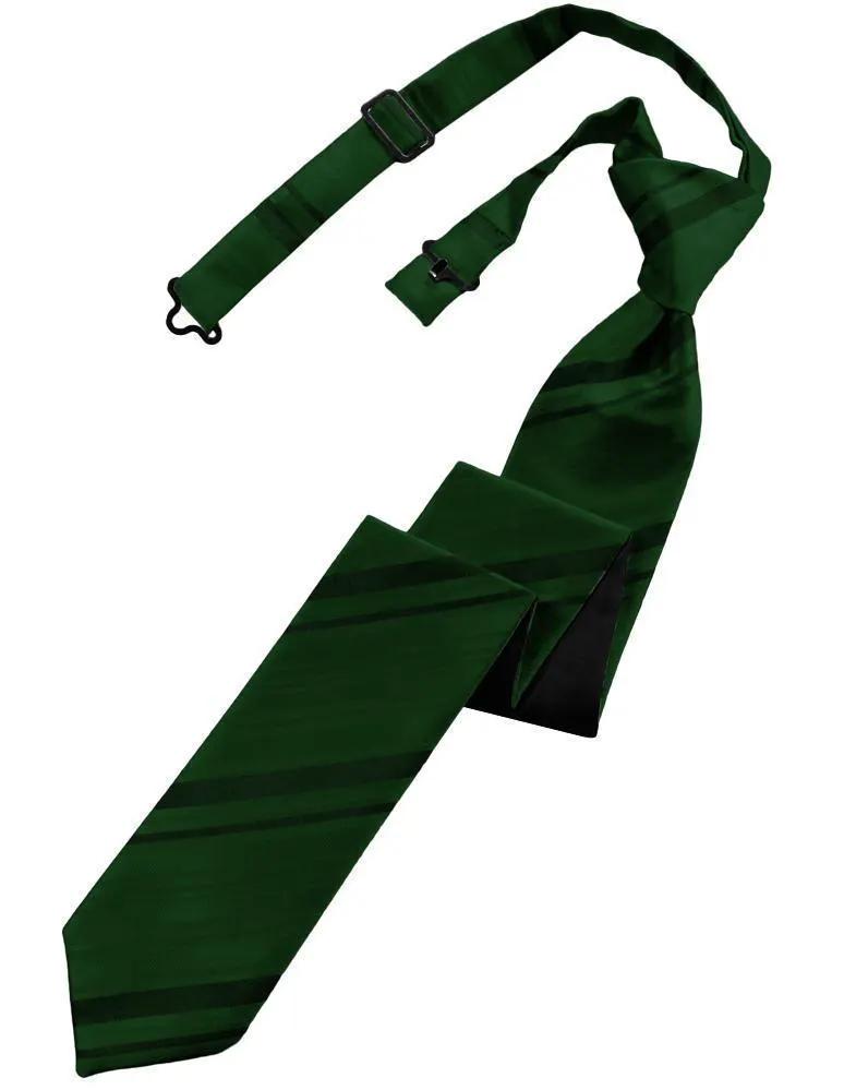 Striped Satin Skinny Necktie Pre-Tie by Tux-USA