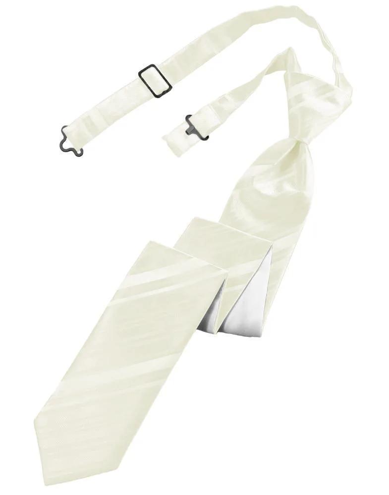Striped Satin Skinny Necktie Pre-Tie by Tux-USA