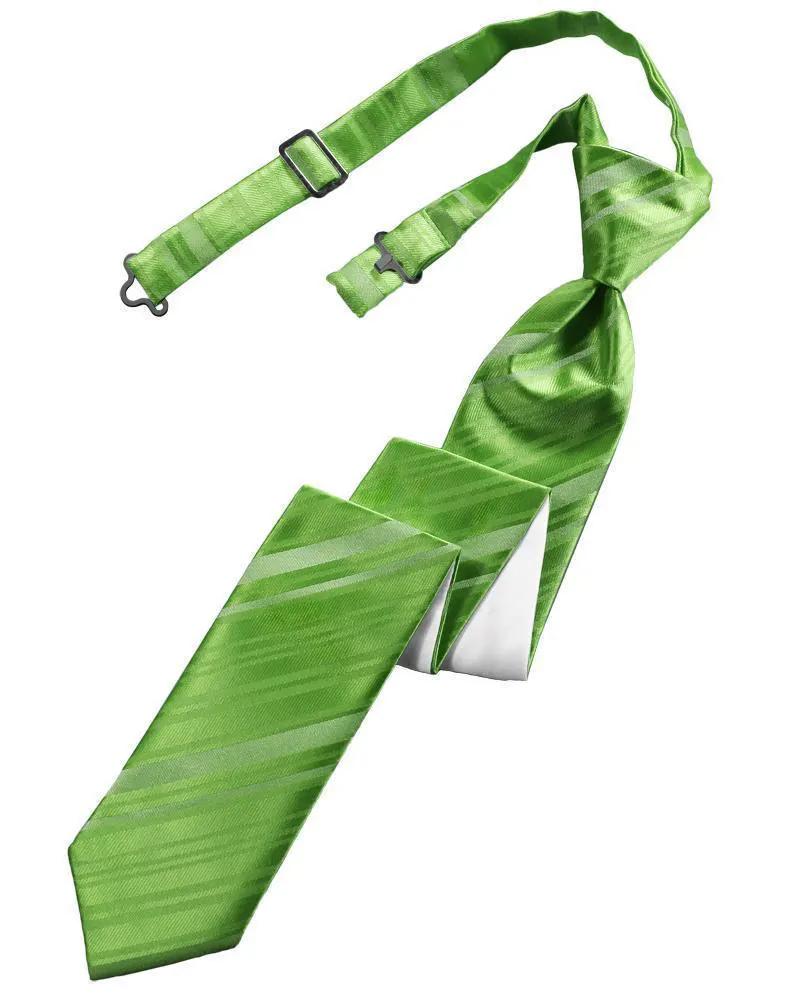 Striped Satin Skinny Necktie Pre-Tie by Tux-USA