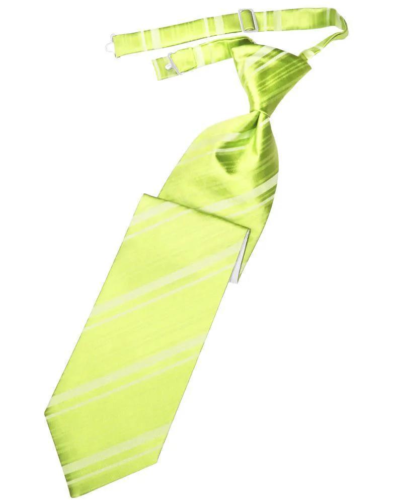 Striped Satin Necktie Pre-Tie by Tux-USA