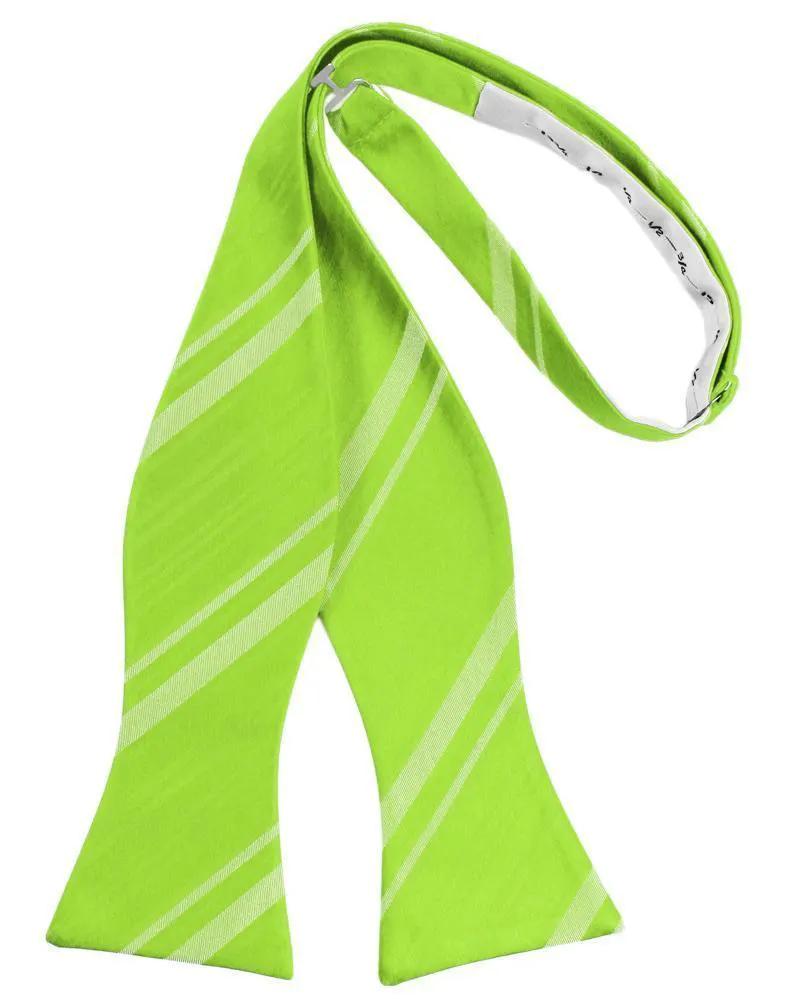 Striped Satin Bow Tie Self Tie by Tux-USA