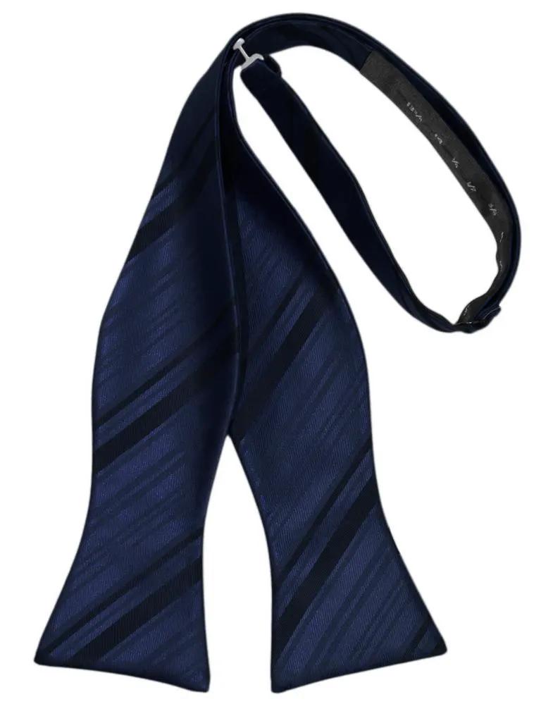 Striped Satin Bow Tie Self Tie by Tux-USA