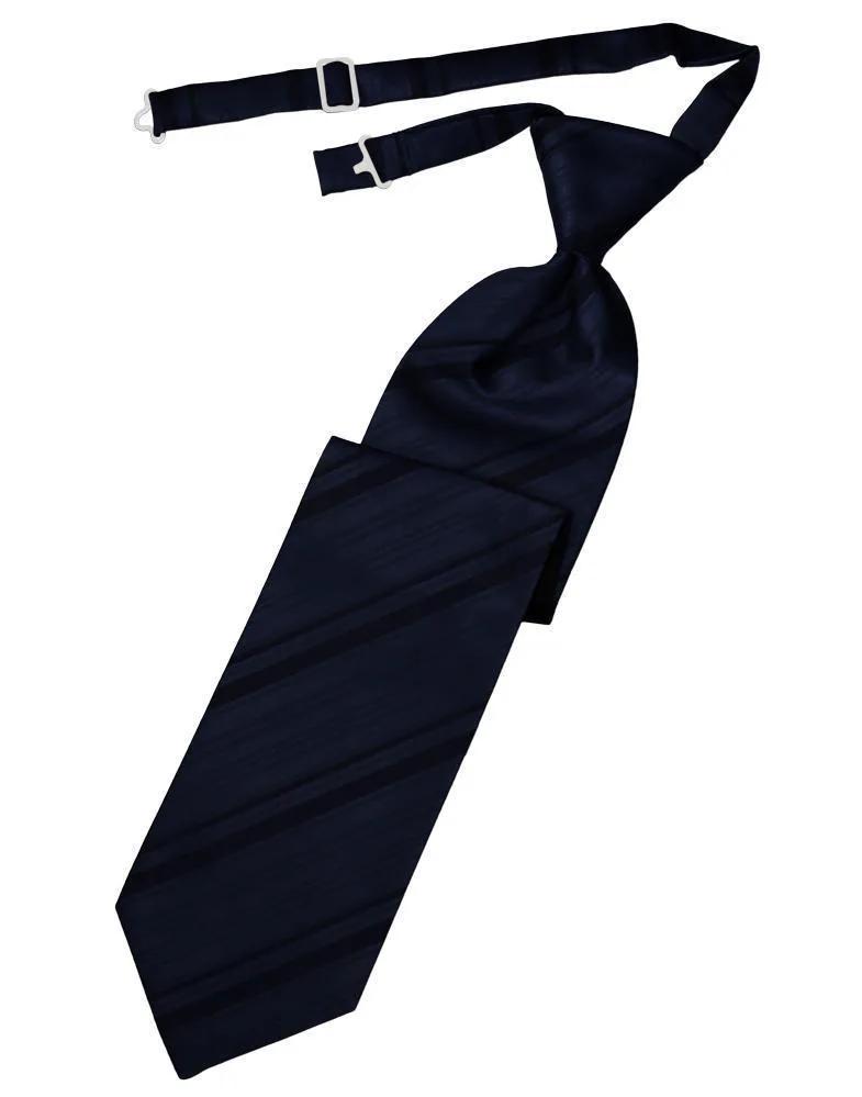 Striped Satin Necktie Pre-Tie by Tux-USA
