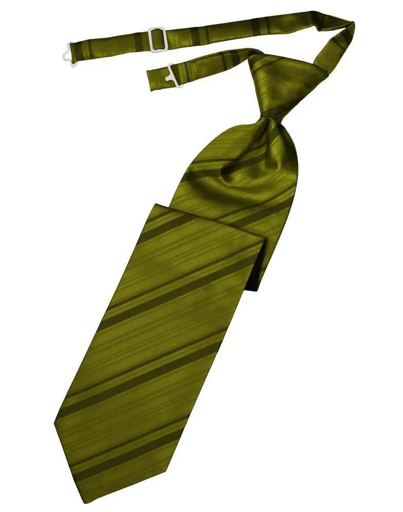 Striped Satin Necktie Pre-Tie by Tux-USA