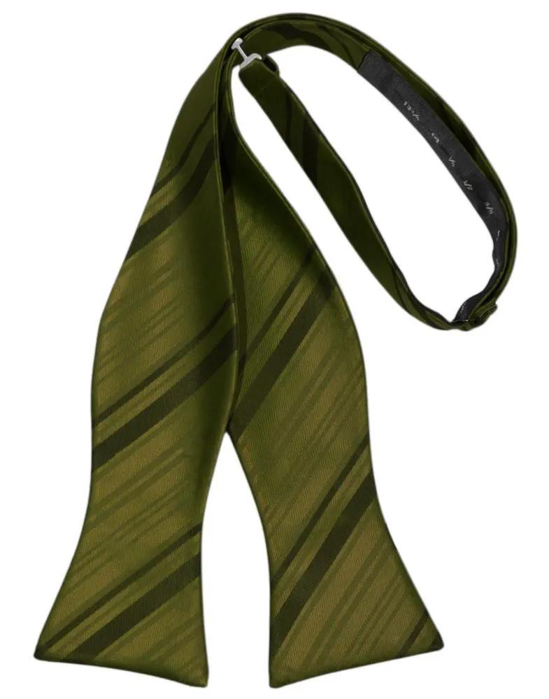 Striped Satin Bow Tie Self Tie by Tux-USA