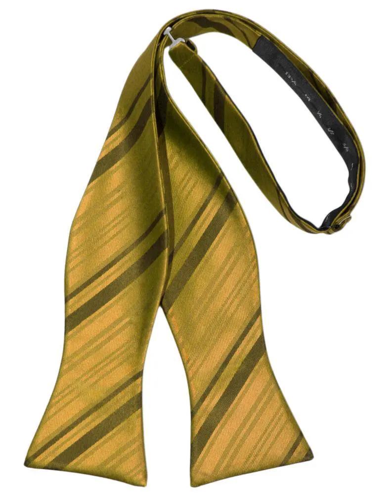 Striped Satin Bow Tie Self Tie by Tux-USA