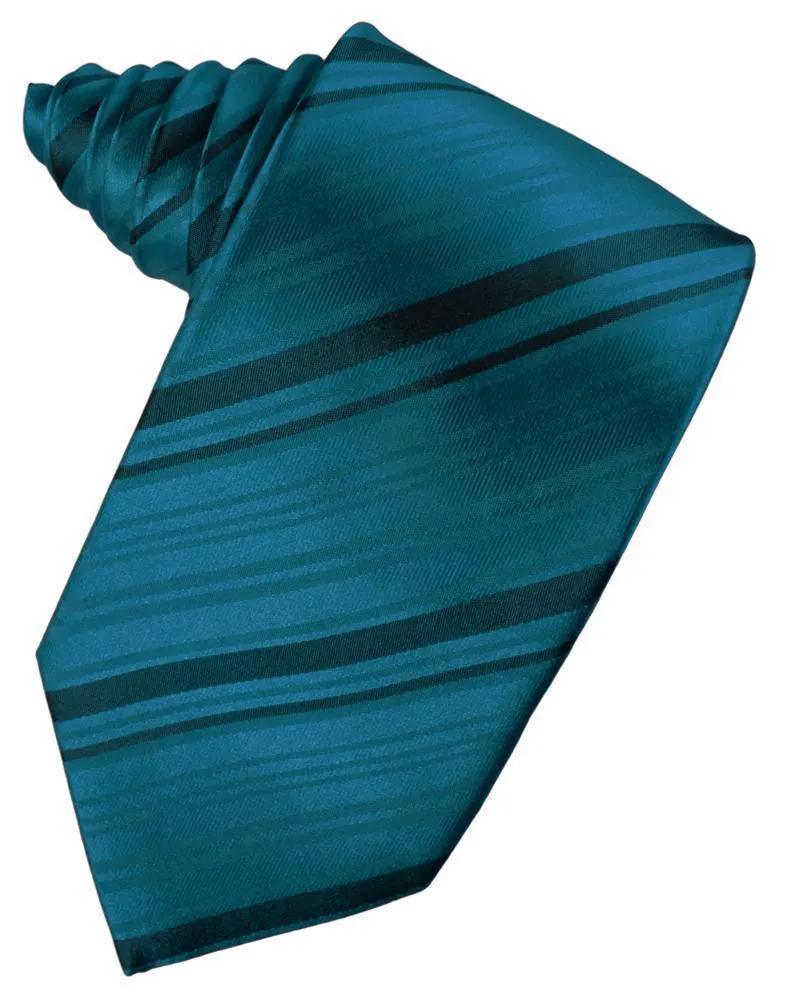 Striped Satin Necktie Self Tie by Tux-USA