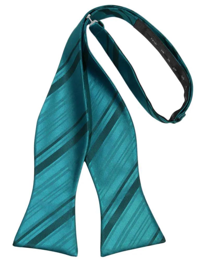 Striped Satin Bow Tie Self Tie by Tux-USA