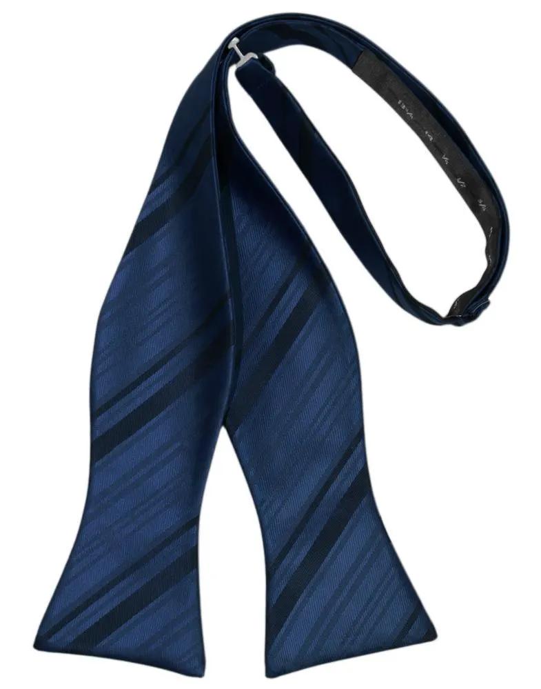 Striped Satin Bow Tie Self Tie by Tux-USA