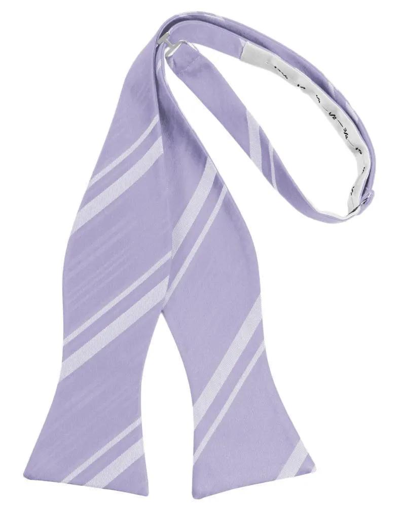 Striped Satin Bow Tie Self Tie by Tux-USA