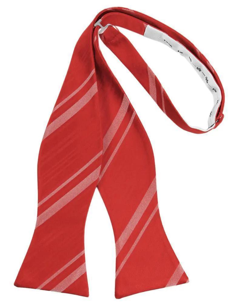 Striped Satin Bow Tie Self Tie by Tux-USA