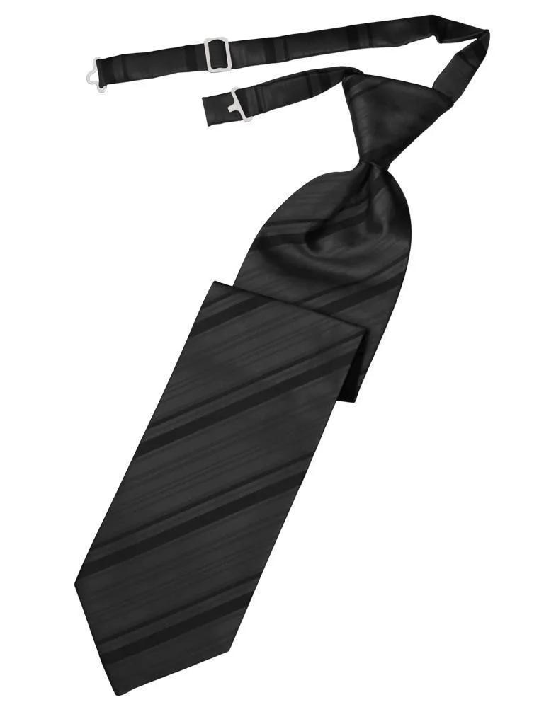 Striped Satin Necktie Pre-Tie by Tux-USA