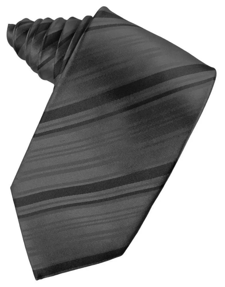Striped Satin Necktie Self Tie by Tux-USA
