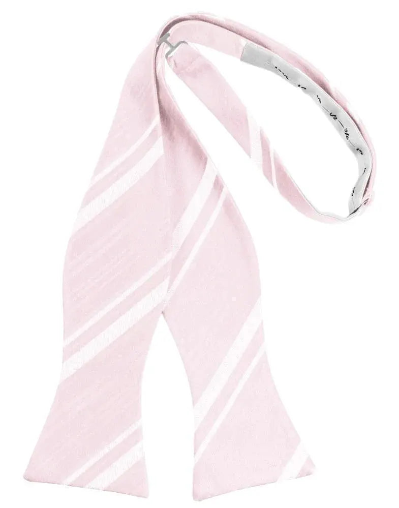 Striped Satin Bow Tie Self Tie by Tux-USA