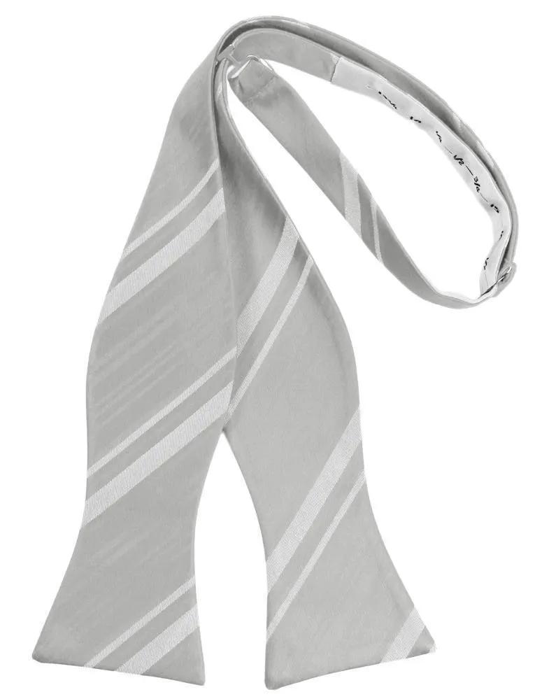 Striped Satin Bow Tie Self Tie by Tux-USA