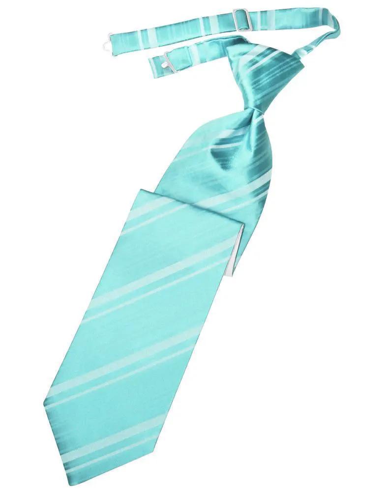 Striped Satin Necktie Pre-Tie by Tux-USA