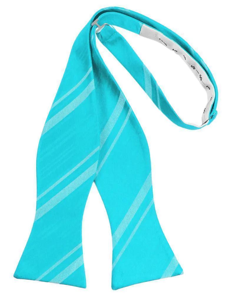 Striped Satin Bow Tie Self Tie by Tux-USA