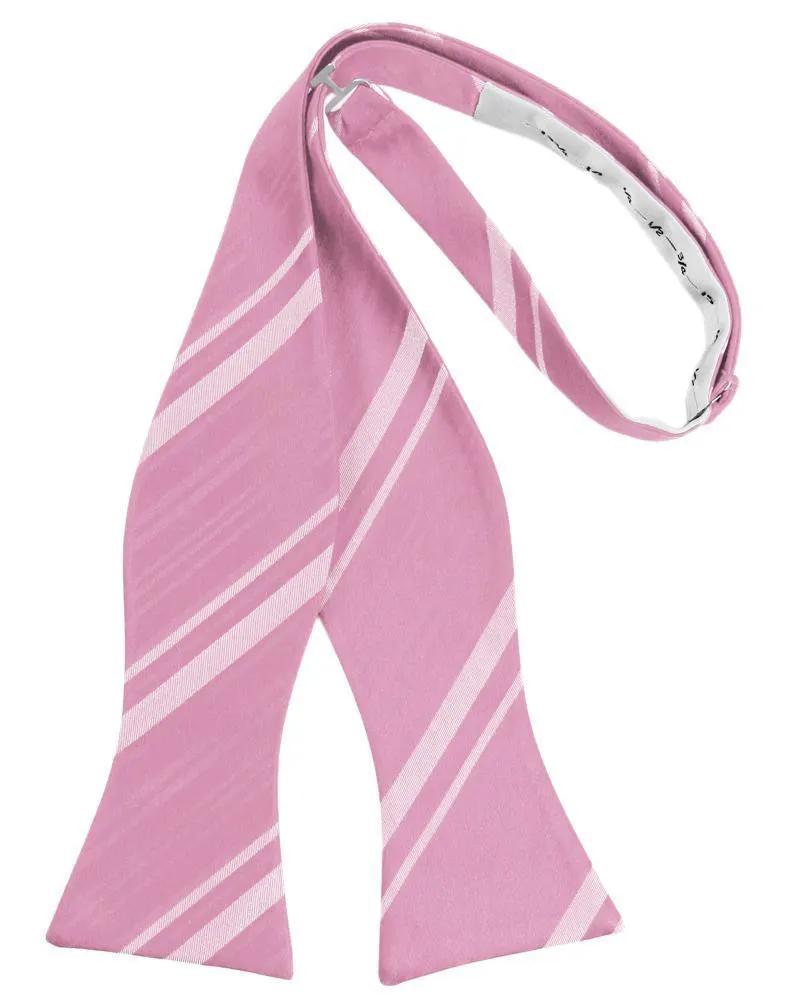 Striped Satin Bow Tie Self Tie by Tux-USA