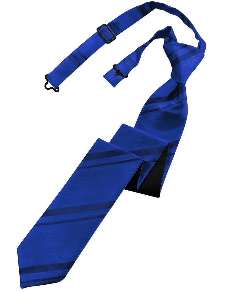Striped Satin Skinny Necktie Pre-Tie by Tux-USA