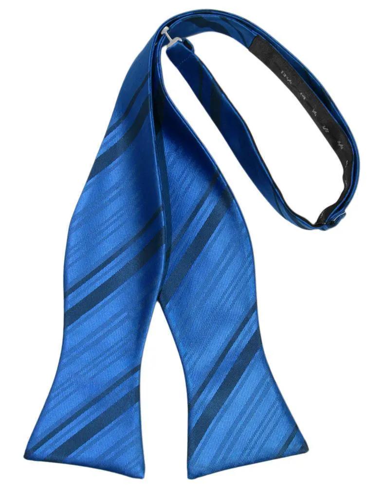 Striped Satin Bow Tie Self Tie by Tux-USA