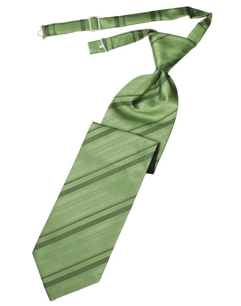 Striped Satin Necktie Pre-Tie by Tux-USA