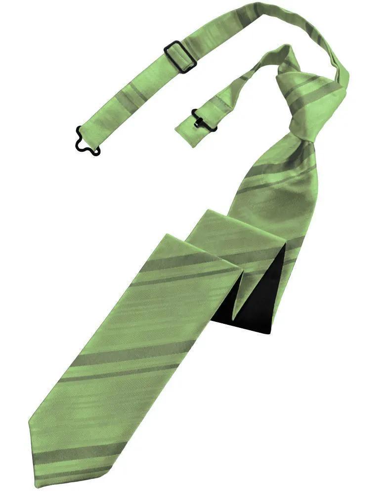 Striped Satin Skinny Necktie Pre-Tie by Tux-USA
