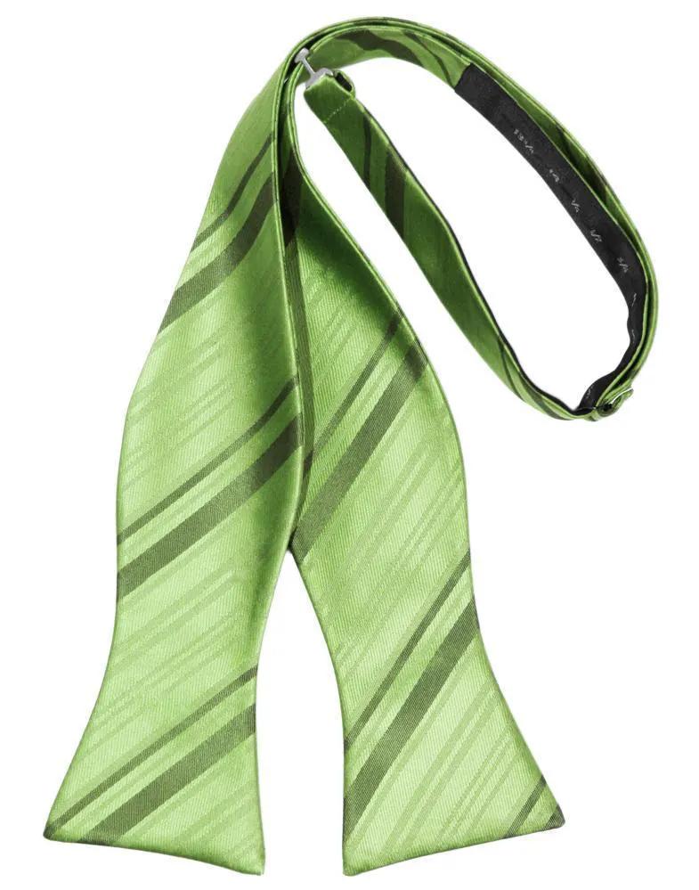 Striped Satin Bow Tie Self Tie by Tux-USA