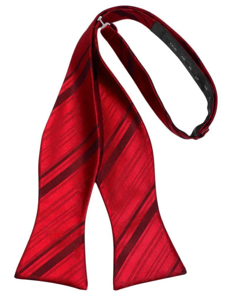 Striped Satin Bow Tie Self Tie by Tux-USA