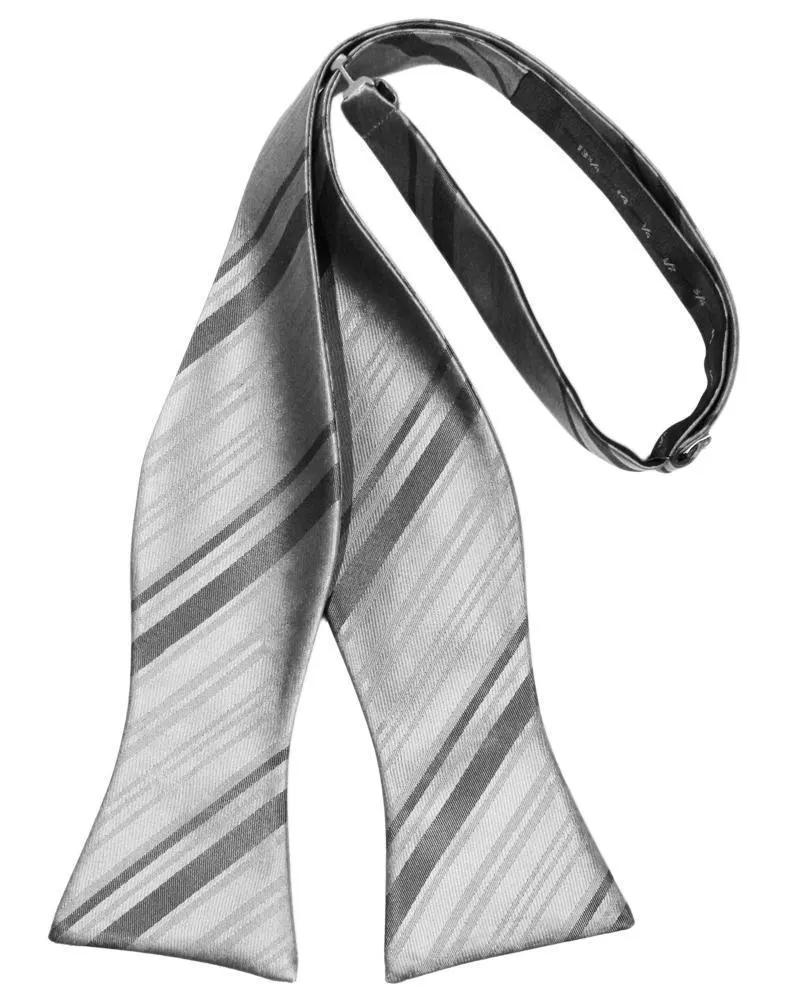 Striped Satin Bow Tie Self Tie by Tux-USA