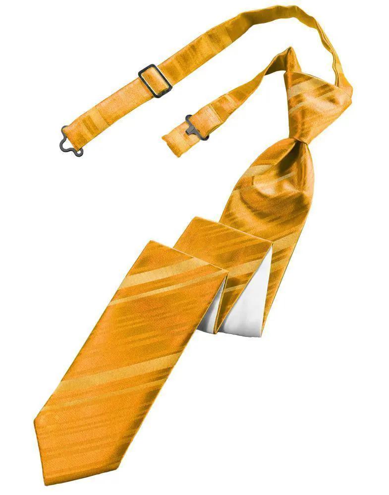 Striped Satin Skinny Necktie Pre-Tie by Tux-USA