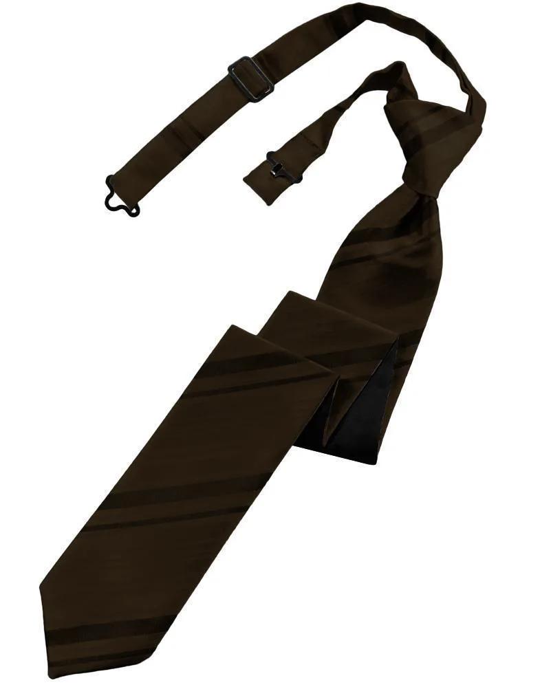 Striped Satin Skinny Necktie Pre-Tie by Tux-USA